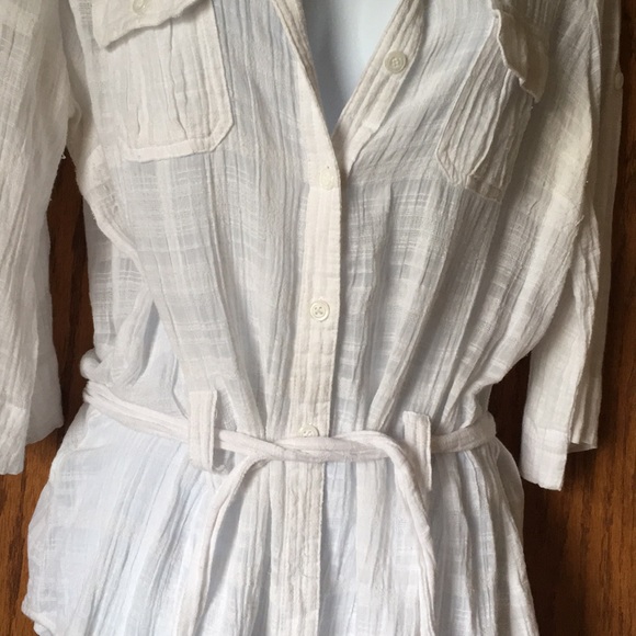 Forever 21 Long white button up shirt with tie - Picture 6 of 7